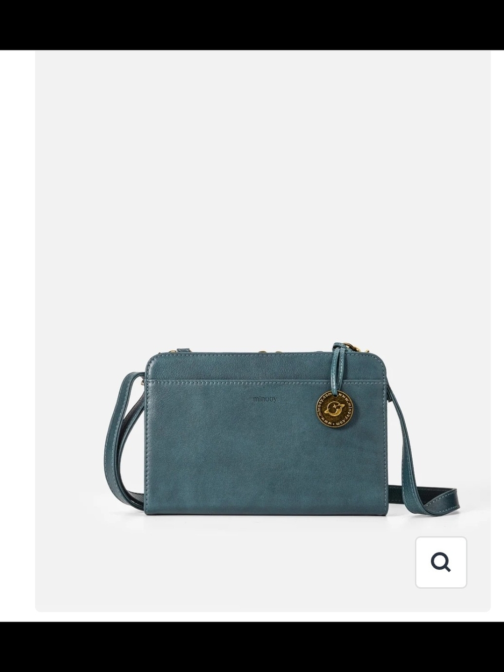 Crossbody Bag in Teal with Logo Charm - Minnow